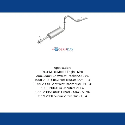 Fits 2001-2004 Chevrolet Tracker Direct-Fit Replacement Exhaust System 106-0394